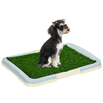 PawHut Lettiera per Cani 3 Strati con Prato Sintetico, Griglia e Vassoio Inferiore, 63x48.5cm