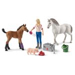 Schleich Farm World Vet visiting mare and foal