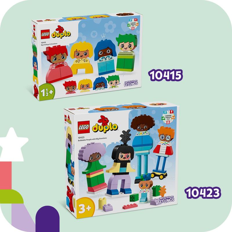 LEGO-DUPLO-10415-Forti-Sentimenti-ed-Emozioni-Giochi-per-Bambini-da-1.5-Anni-Impilabili-con-23-Mattoncini-e-4-Personaggi