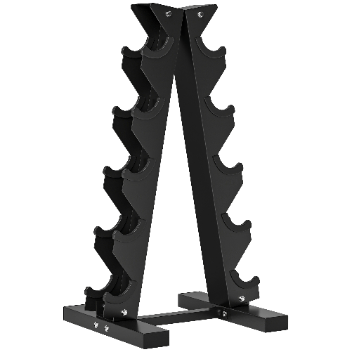 SPORTNOW Rastrelliera per Manubri in Acciaio a 5 Livelli con Inserti in Plastica, 35x33x66 cm, Nera