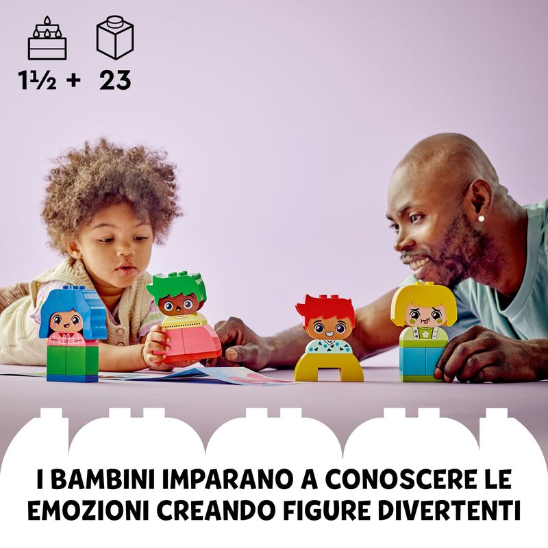 LEGO-DUPLO-10415-Forti-Sentimenti-ed-Emozioni-Giochi-per-Bambini-da-1.5-Anni-Impilabili-con-23-Mattoncini-e-4-Personaggi