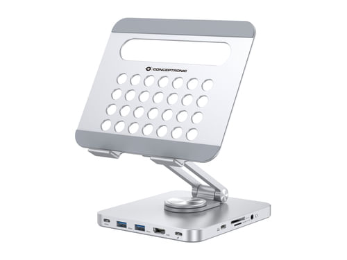 Conceptronic-DONN26G-Supporto-per-Tablet-con-Docking-Station-USB-3.2-Gen-1-8-in-1