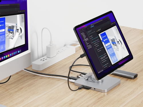 Conceptronic-DONN26G-Supporto-per-Tablet-con-Docking-Station-USB-3.2-Gen-1-8-in-1