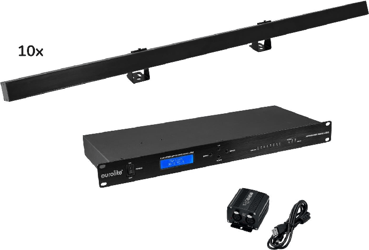 EUROLITE Set 10x LED PR-100/32 Pixel DMX Rail sw + DMX Software (20000806)