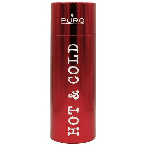 PURO-HotandCold-Glossy-Bicicletta-Uso-quotidiano-Fitness-Sport-500-ml-Stainless-steel-Metallico-Rosso