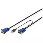 Digitus cavo triplo per console con switch kvm per server usb-ps2 - mt. 1,80