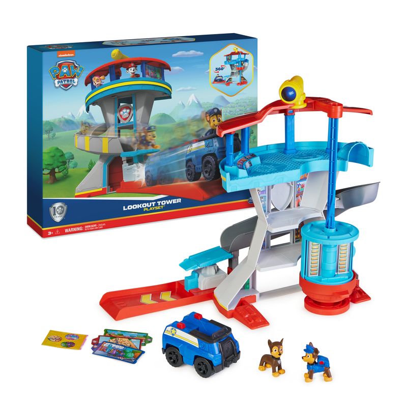 PAW-Patrol-Quartier-Generale-Set-di-gioco-Torre-di-Controllo-2-Personaggi-di-Chase-auto-della-polizia-di-Chase-e-accessori-Giochi-per-bambini-dai-3-anni-in-su