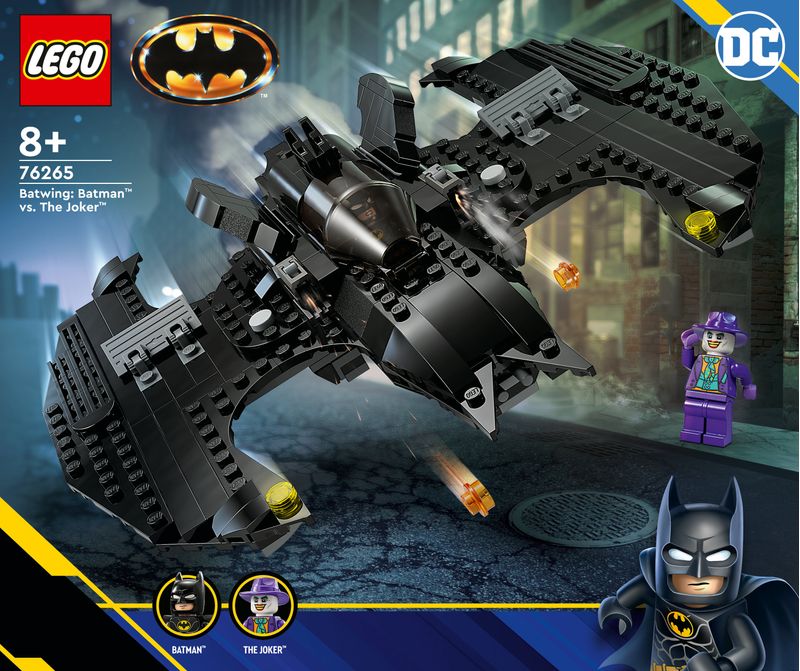 LEGO-DC-76265-Bat-Aereo--Batman-vs.-The-Joker-Aeroplano-Giocattolo-dal-Film-del-1989-con-2-Minifigure