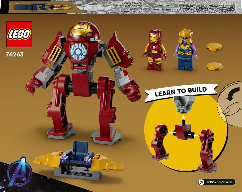 LEGO-Marvel-76263-Iron-Man-Hulkbuster-vs.-Thanos-Gioco-per-Bambini-4--Anni-Action-Figure-con-Aereo-Giocattolo-e-2-Minifigure