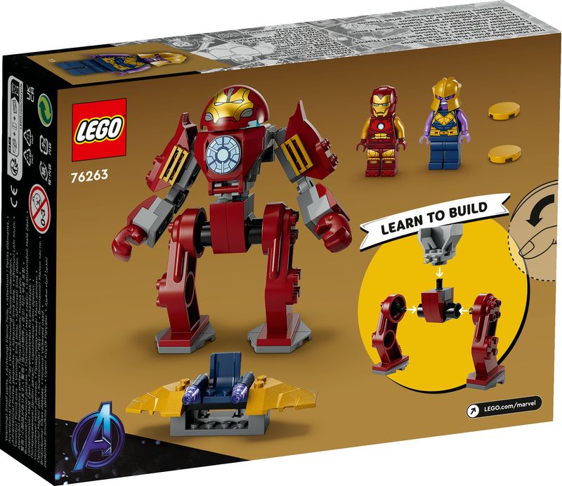 LEGO-Marvel-76263-Iron-Man-Hulkbuster-vs.-Thanos-Gioco-per-Bambini-4--Anni-Action-Figure-con-Aereo-Giocattolo-e-2-Minifigure