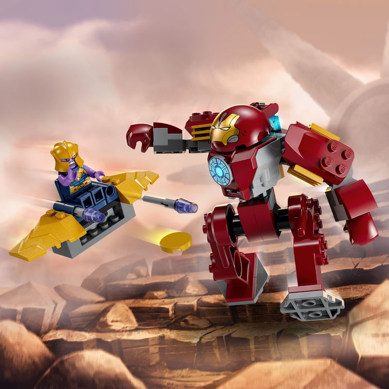 LEGO-Marvel-76263-Iron-Man-Hulkbuster-vs.-Thanos-Gioco-per-Bambini-4--Anni-Action-Figure-con-Aereo-Giocattolo-e-2-Minifigure