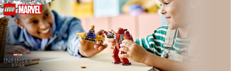 LEGO-Marvel-76263-Iron-Man-Hulkbuster-vs.-Thanos-Gioco-per-Bambini-4--Anni-Action-Figure-con-Aereo-Giocattolo-e-2-Minifigure