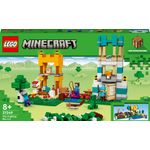 LEGO 21249 Minecraft Crafting Box 4.0, Playset 2in1, Torri Fluviali o Cottage del Gatto