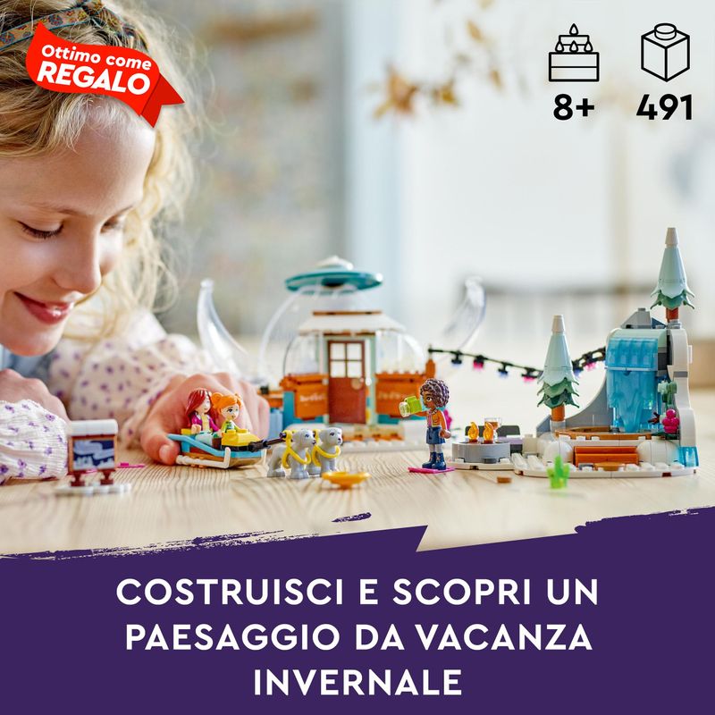 LEGO-Friends-41760-Vacanza-in-Igloo-con-Tenda-da-Campeggio-2-Cani-da-Slitta-e-Mini-Bamboline-Giochi-per-Bambine-e-Bambini