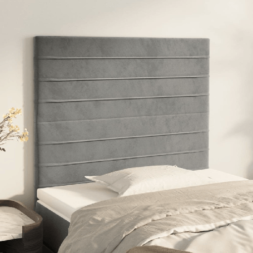 Testiera-2-pz-Grigio-Chiaro-90x5x78-88-cm-in-Velluto