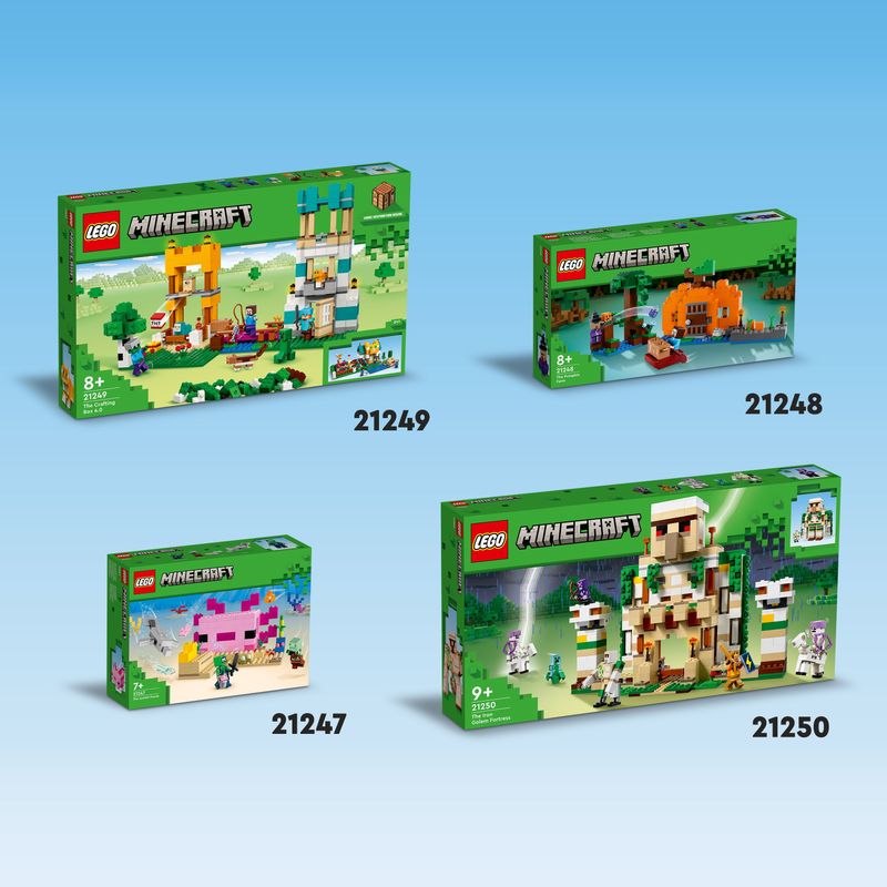 LEGO-21249-Minecraft-Crafting-Box-4.0-Playset-2in1-Torri-Fluviali-o-Cottage-del-Gatto-Giocattoli-d-Azione-per-Bambini-e-Ragazzi