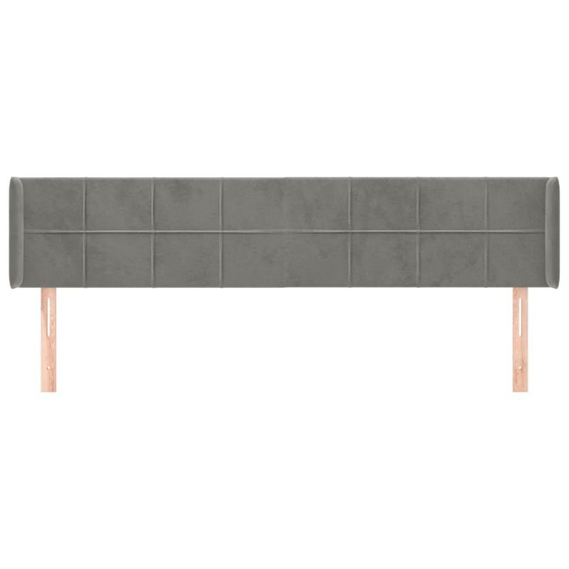 Testiera-ad-Orecchio-Grigio-Chiaro-163x16x78-88-cm-in-Velluto