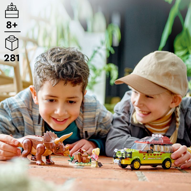 LEGO-Jurassic-Park-76959-La-Ricerca-del-Triceratopo-Dinosauro-Giocattolo-per-Bambini-8--Anni-Collezione-30°-Anniversario