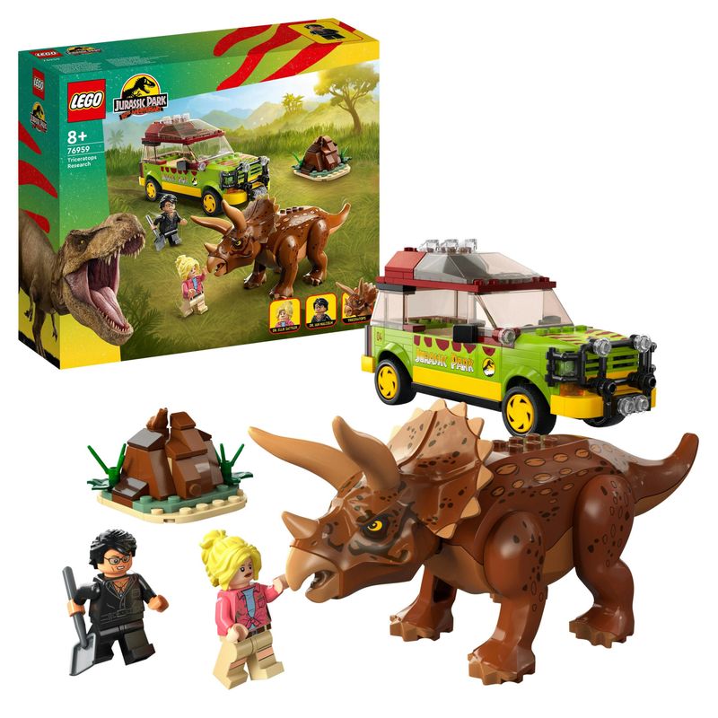 LEGO-Jurassic-Park-76959-La-Ricerca-del-Triceratopo-Dinosauro-Giocattolo-per-Bambini-8--Anni-Collezione-30°-Anniversario