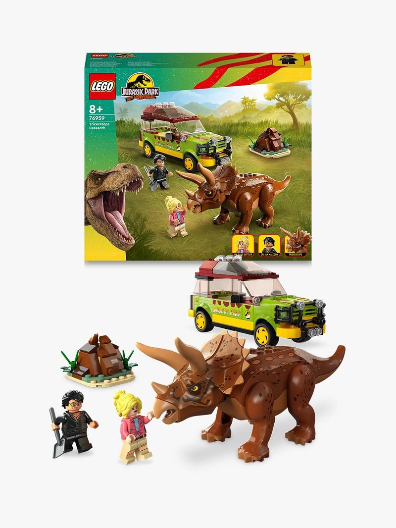 LEGO-Jurassic-Park-76959-La-Ricerca-del-Triceratopo-Dinosauro-Giocattolo-per-Bambini-8--Anni-Collezione-30°-Anniversario