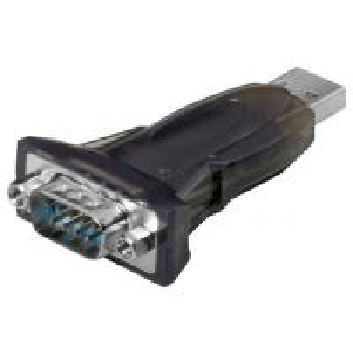 Wentronic Goobay USB seriell RS232 Konverter mini, Schwarz - USB 2.0-Stecker (Typ A) > D-SUB/RS-232