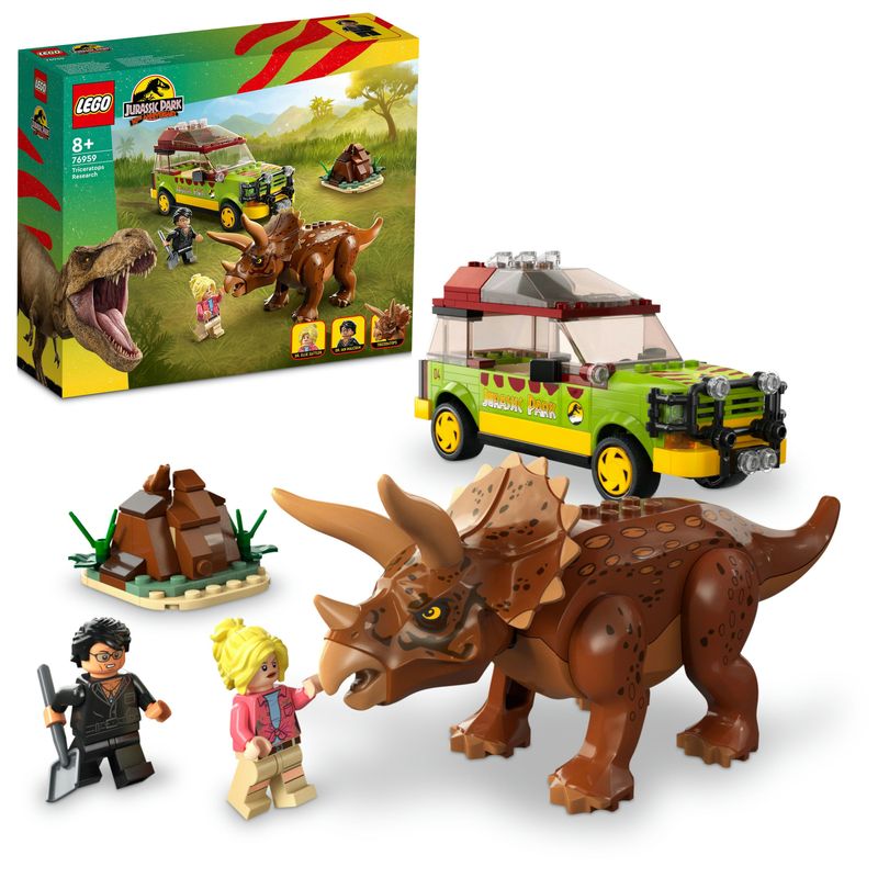 LEGO-Jurassic-Park-76959-La-Ricerca-del-Triceratopo-Dinosauro-Giocattolo-per-Bambini-8--Anni-Collezione-30°-Anniversario