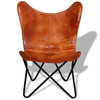 vidaXL-Sedia-a-Farfalla-Marrone-in-Vera-Pelle-