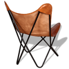 vidaXL-Sedia-a-Farfalla-Marrone-in-Vera-Pelle-