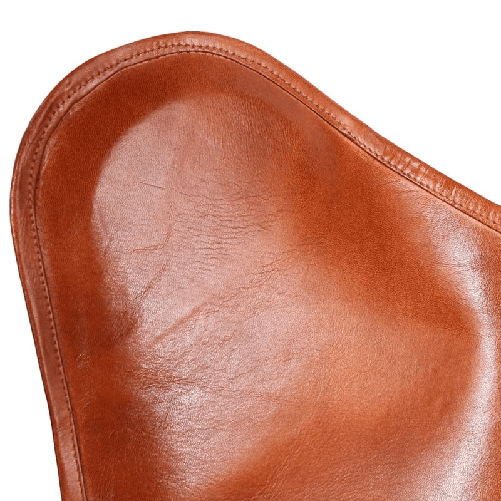 vidaXL-Sedia-a-Farfalla-Marrone-in-Vera-Pelle-
