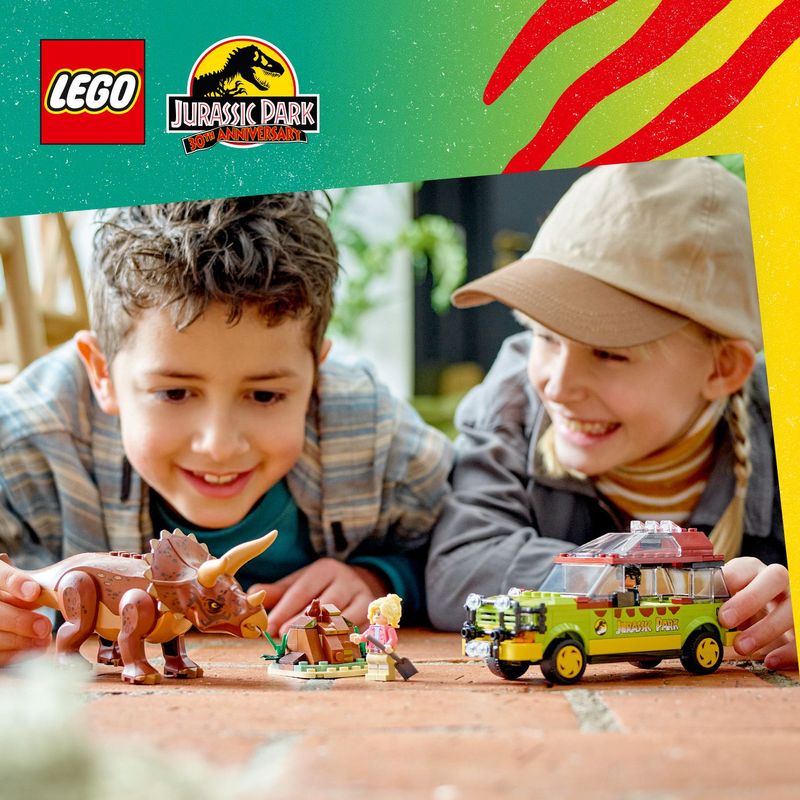 LEGO-Jurassic-Park-76959-La-Ricerca-del-Triceratopo-Dinosauro-Giocattolo-per-Bambini-8--Anni-Collezione-30°-Anniversario