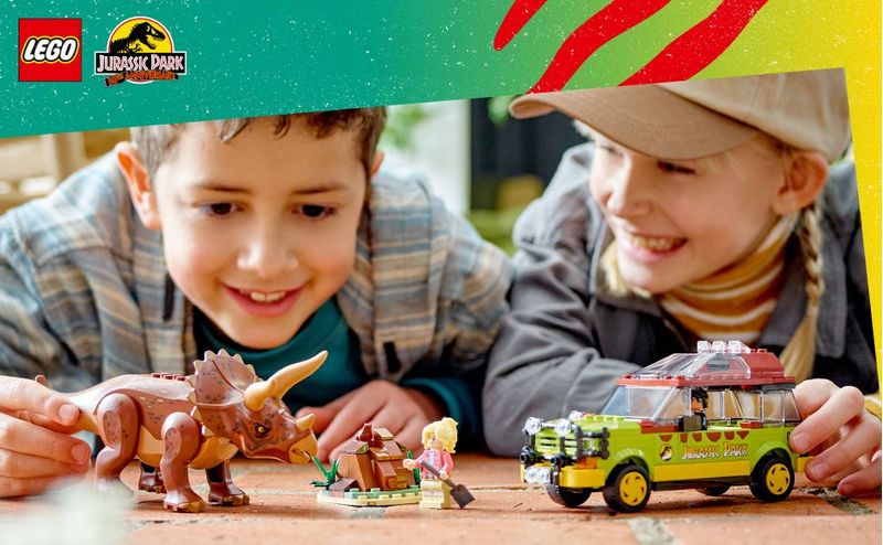 LEGO-Jurassic-Park-76959-La-Ricerca-del-Triceratopo-Dinosauro-Giocattolo-per-Bambini-8--Anni-Collezione-30°-Anniversario