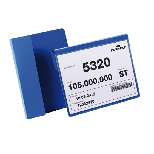 DURABLE 50 buste identificazione con aletta 210x148mm (A5-oriz) 1722 Blu Durable