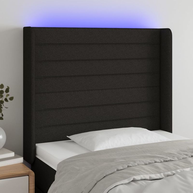 Testiera-a-LED-Nera-203x16x118-128-cm-in-Tessuto