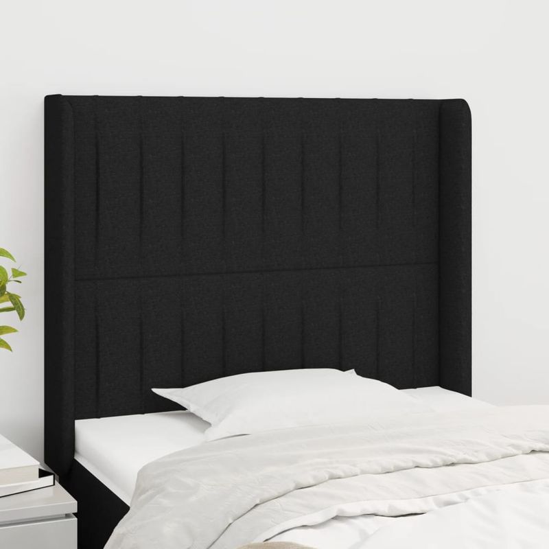 Testiera-ad-Orecchio-Nera-147x16x118-128-cm-in-Tessuto