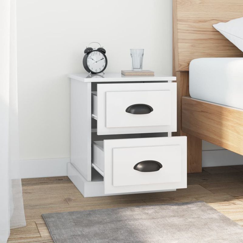 vidaXL-Comodini-2-pz-Bianco-Lucido-39x39x475-cm-in-Legno-Multistrato