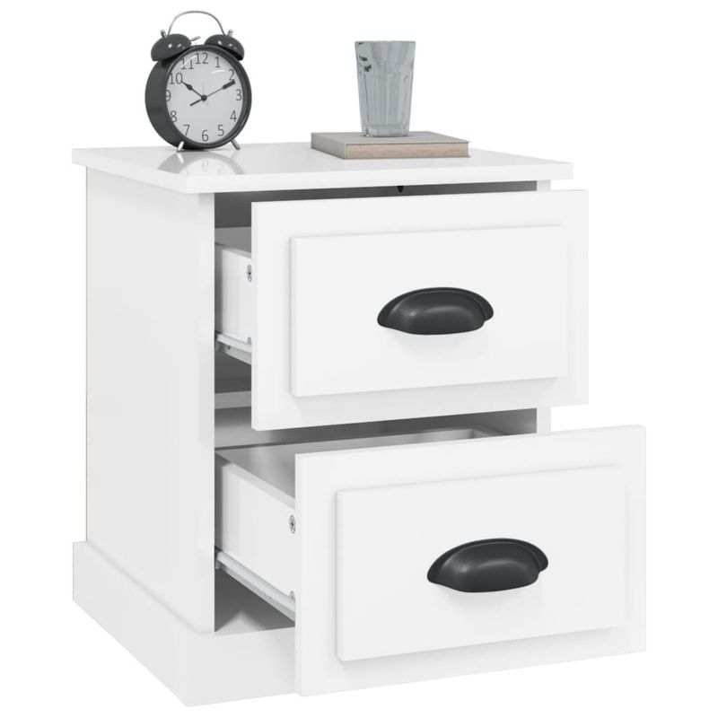 vidaXL-Comodini-2-pz-Bianco-Lucido-39x39x475-cm-in-Legno-Multistrato