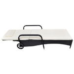 vidaXL-Lettino-Prendisole-con-Cuscino-e-Ruote-in-Polyrattan-Nero