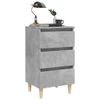 vidaXL-Comodini-Gambe-in-Legno-Massello-2-pz-Grigio-Cemento-40x35x69cm