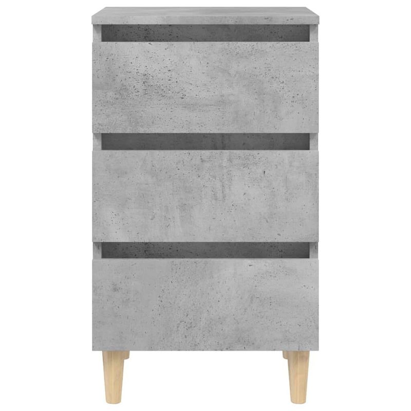 vidaXL-Comodini-Gambe-in-Legno-Massello-2-pz-Grigio-Cemento-40x35x69cm