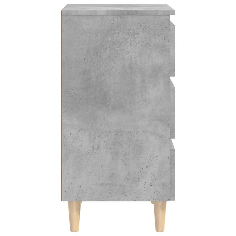 vidaXL-Comodini-Gambe-in-Legno-Massello-2-pz-Grigio-Cemento-40x35x69cm