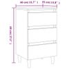 vidaXL-Comodini-Gambe-in-Legno-Massello-2-pz-Grigio-Cemento-40x35x69cm