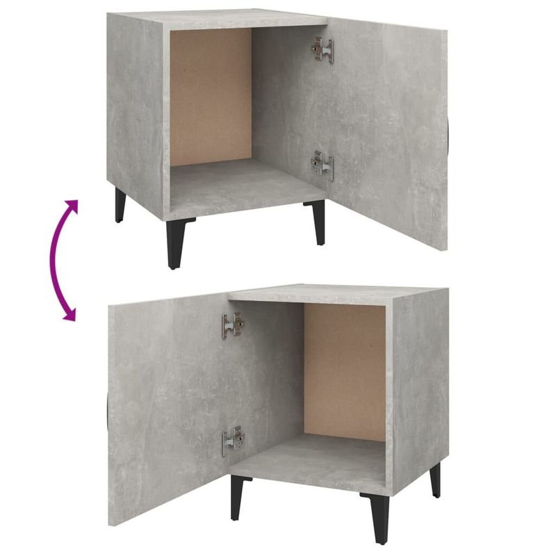 vidaXL-Comodini-2-pz-Grigio-Cemento-in-Legno-Multistrato