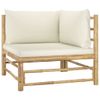 vidaXL-Set-Divani-da-Giardino-6-pz-con-Cuscini-Bianco-Crema-in-Bambu