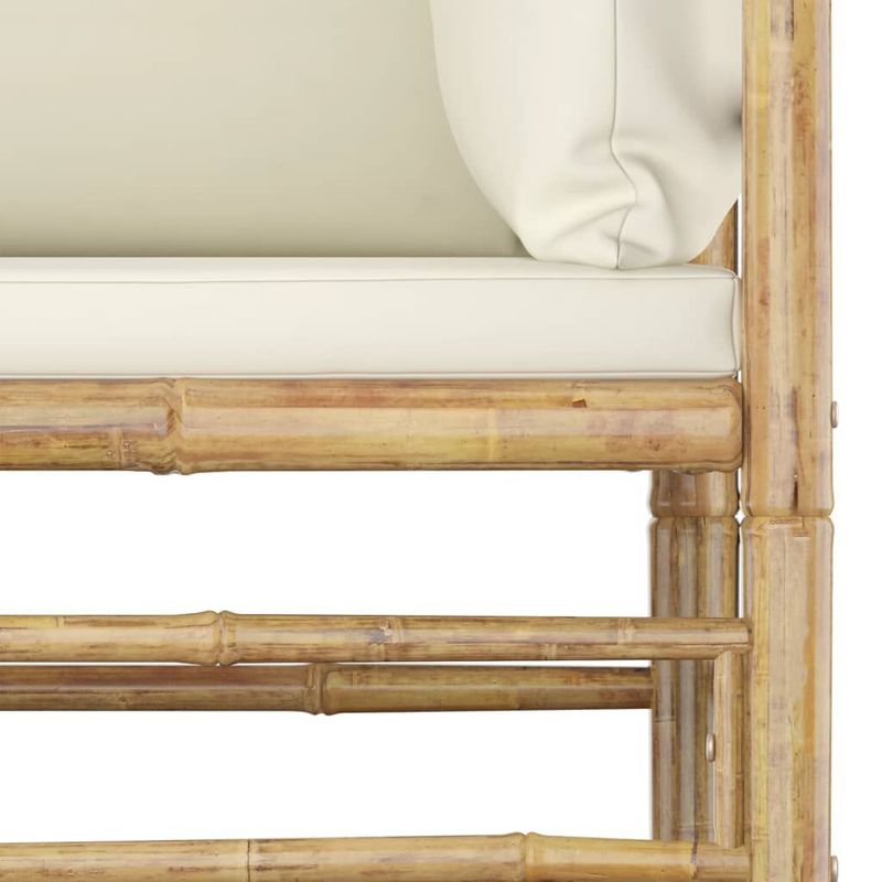 vidaXL-Set-Divani-da-Giardino-6-pz-con-Cuscini-Bianco-Crema-in-Bambu