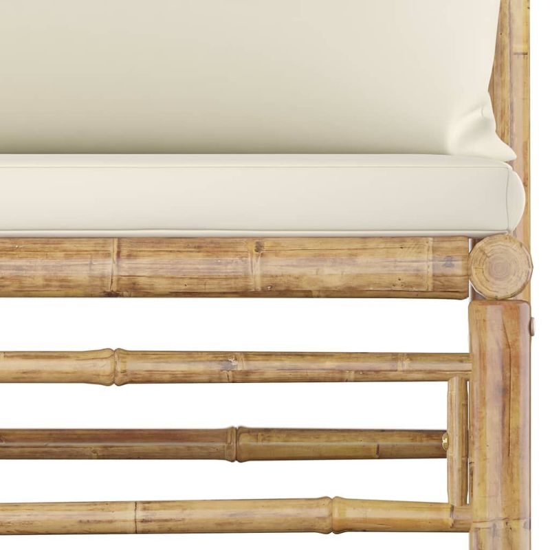 vidaXL-Set-Divani-da-Giardino-6-pz-con-Cuscini-Bianco-Crema-in-Bambu
