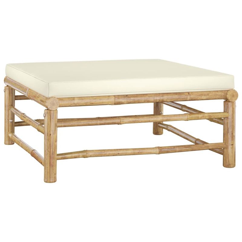 vidaXL-Set-Divani-da-Giardino-6-pz-con-Cuscini-Bianco-Crema-in-Bambu
