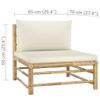 vidaXL-Set-Divani-da-Giardino-6-pz-con-Cuscini-Bianco-Crema-in-Bambu