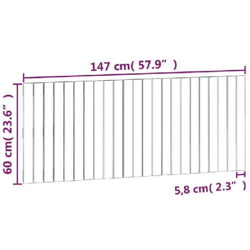 vidaXL-Testiera-da-Parete-Nera-147x3x60-cm-in-Legno-Massello-di-Pino