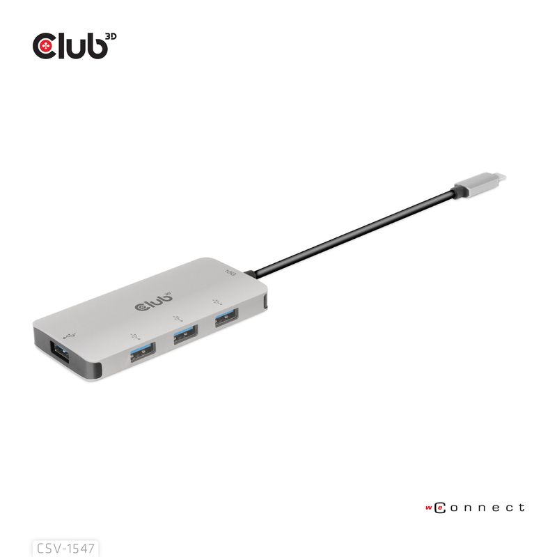 CLUB3D-CSV-1547-hub-di-interfaccia-USB-3.2-Gen-2--3.1-Gen-2--Type-C-10000-Mbit-s-Nero-Argento