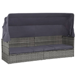 VidaXL 43962 sedia da esterno Terrazzo Seduta imbottita Tessuto, Rattan sintetico, Acciaio Grigio